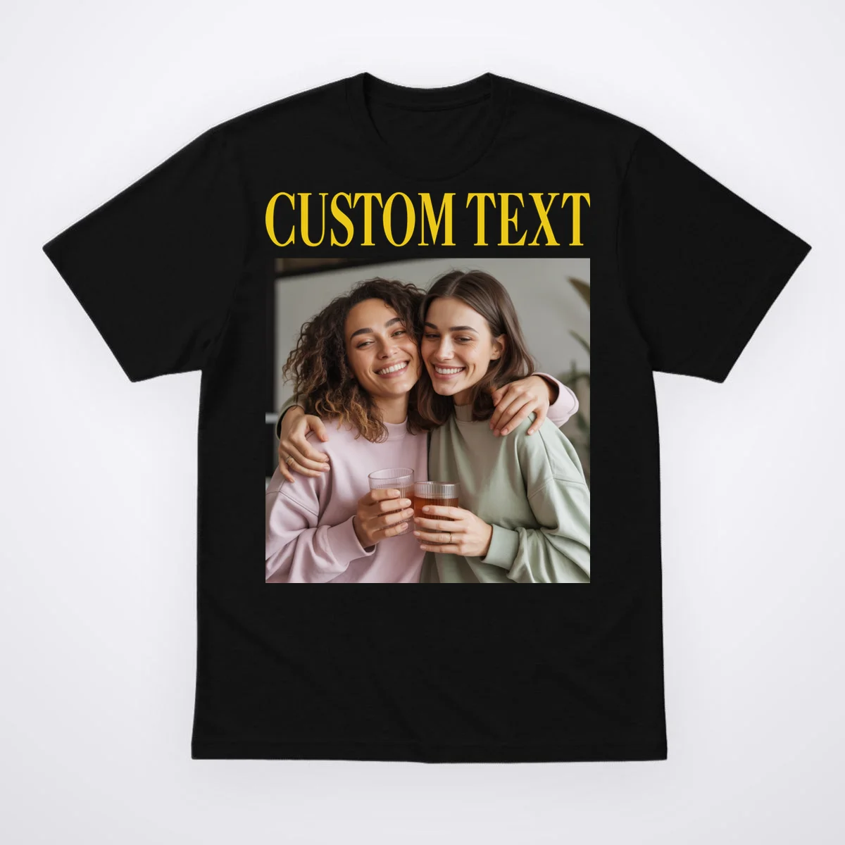 Custom Text And Image Cozy Personalized Men's T-Shirt - Front