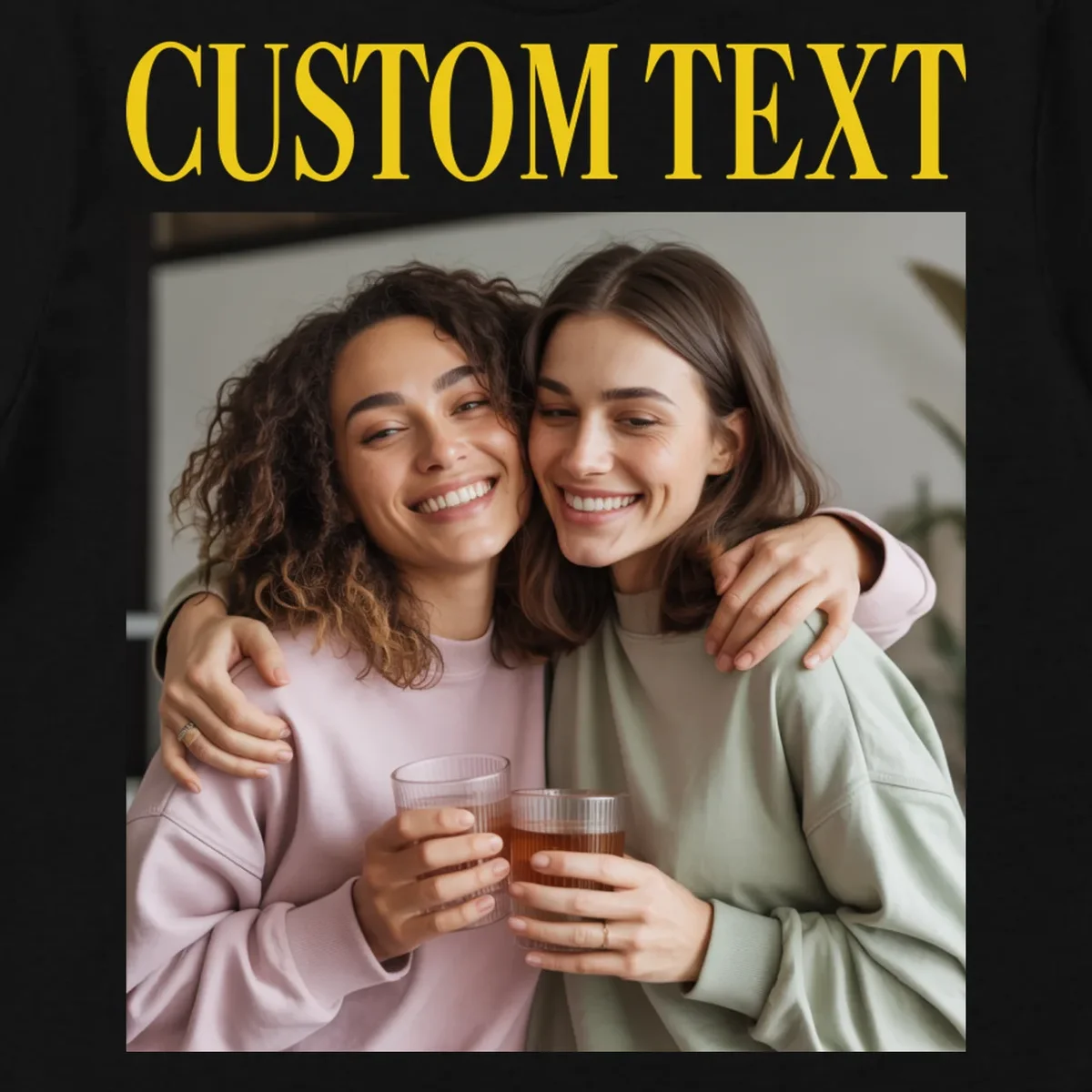 Custom Text And Image Cozy Personalized Men's T-Shirt - Front - Close-up