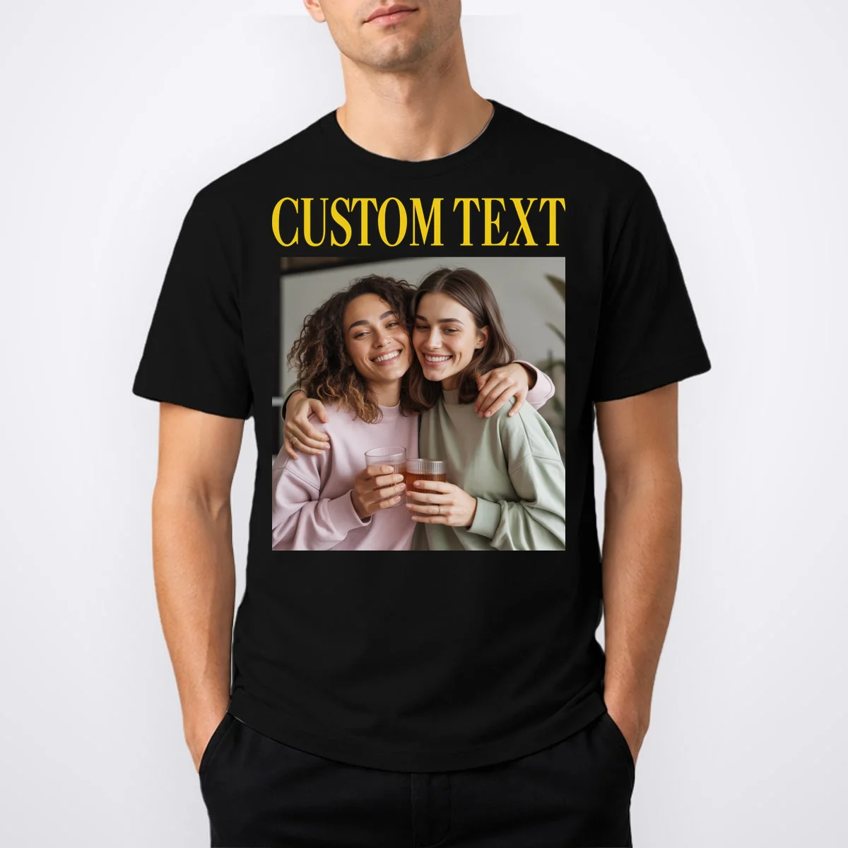 Custom Text And Image Cozy Personalized T-Shirt - Front 1