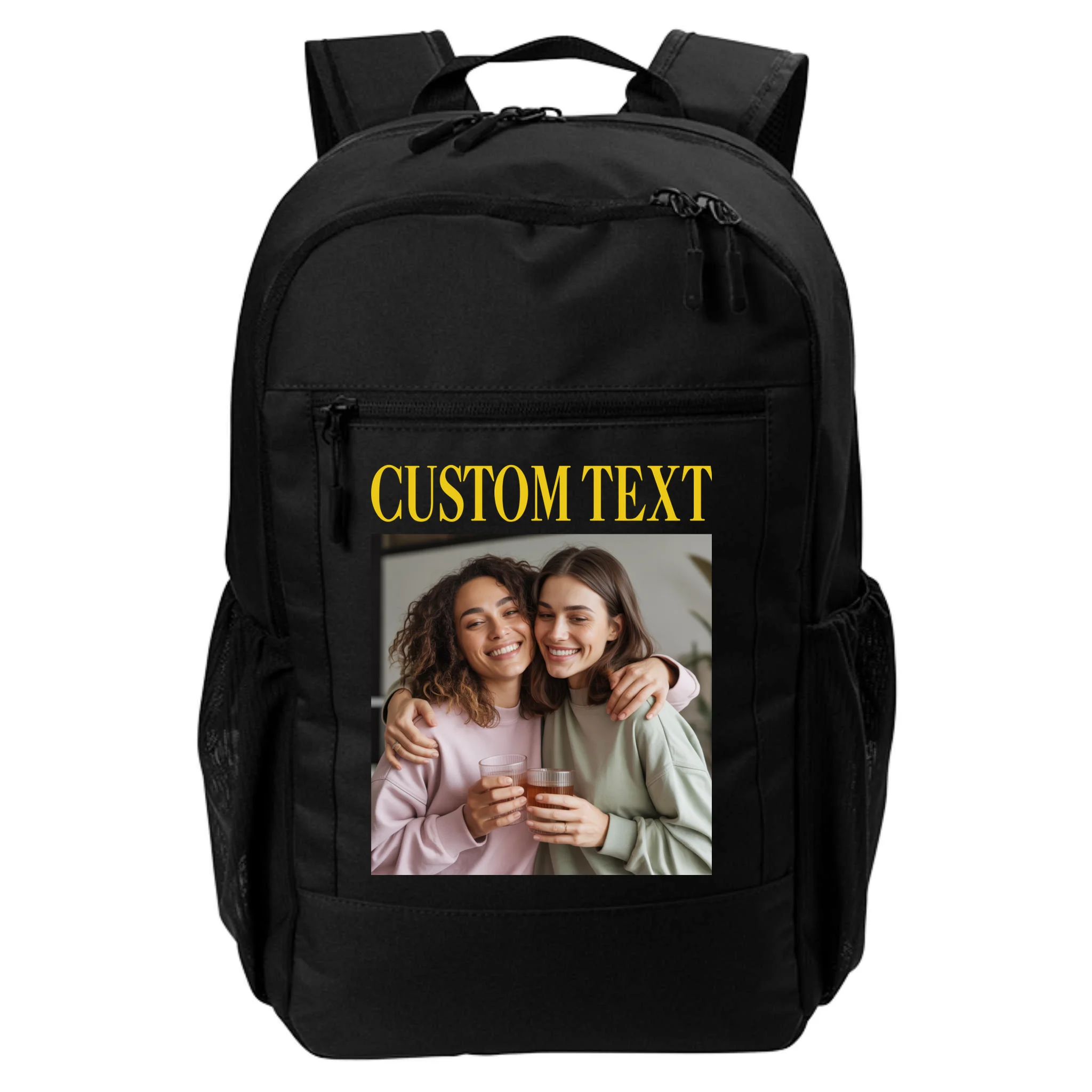 Custom Text And Image Cozy Personalized Backpack - Front