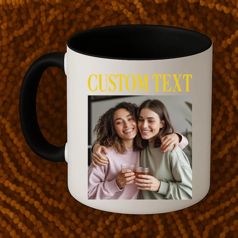 Custom Text And Image Cozy Personalized Coffee Mug - Front 1