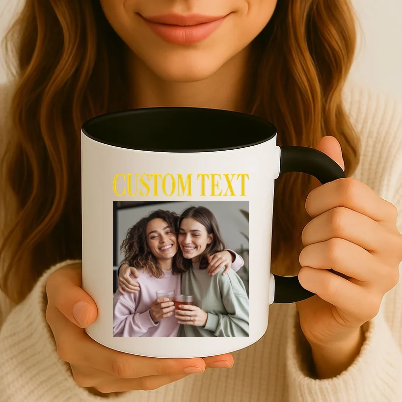 Custom Text And Image Cozy Personalized Coffee Mug - Front 2