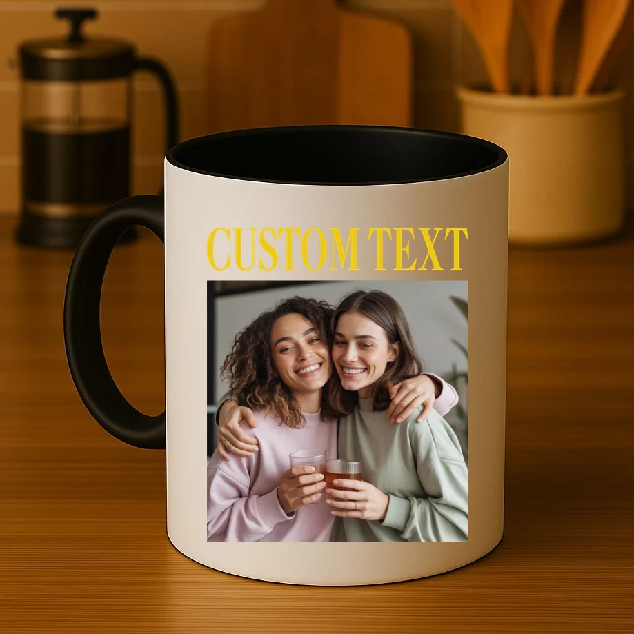 Custom Text And Image Cozy Personalized Coffee Mug - Front 3