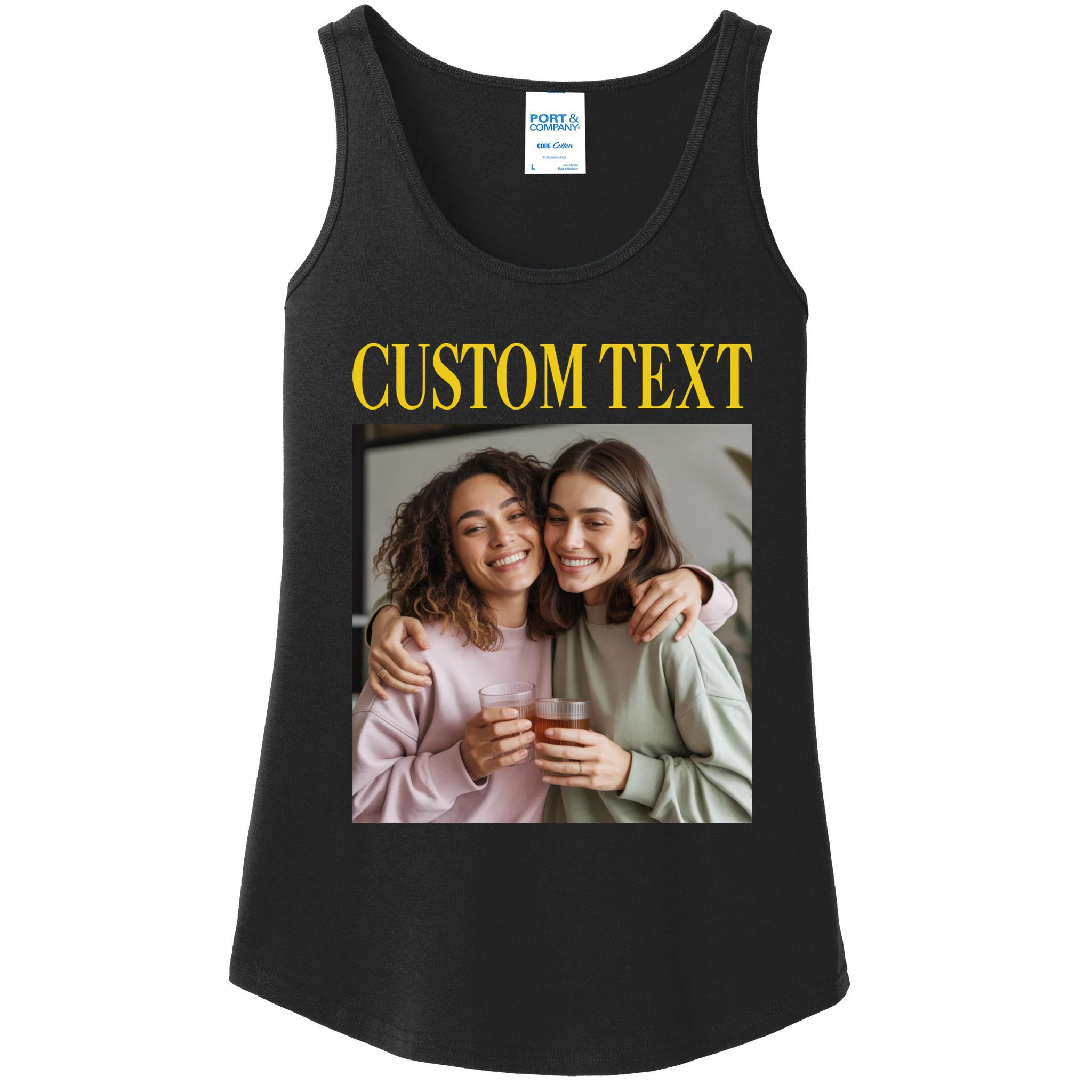 Custom Text And Image Cozy Personalized Women's Tank Top - Front