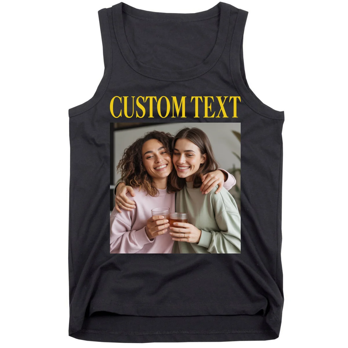 Custom Text And Image Cozy Personalized Tank Top - Front
