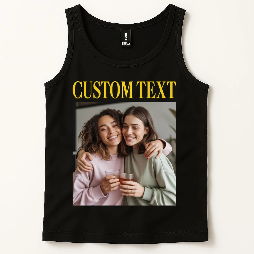 Custom Text And Image Cozy Personalized Tank Top - Front 1