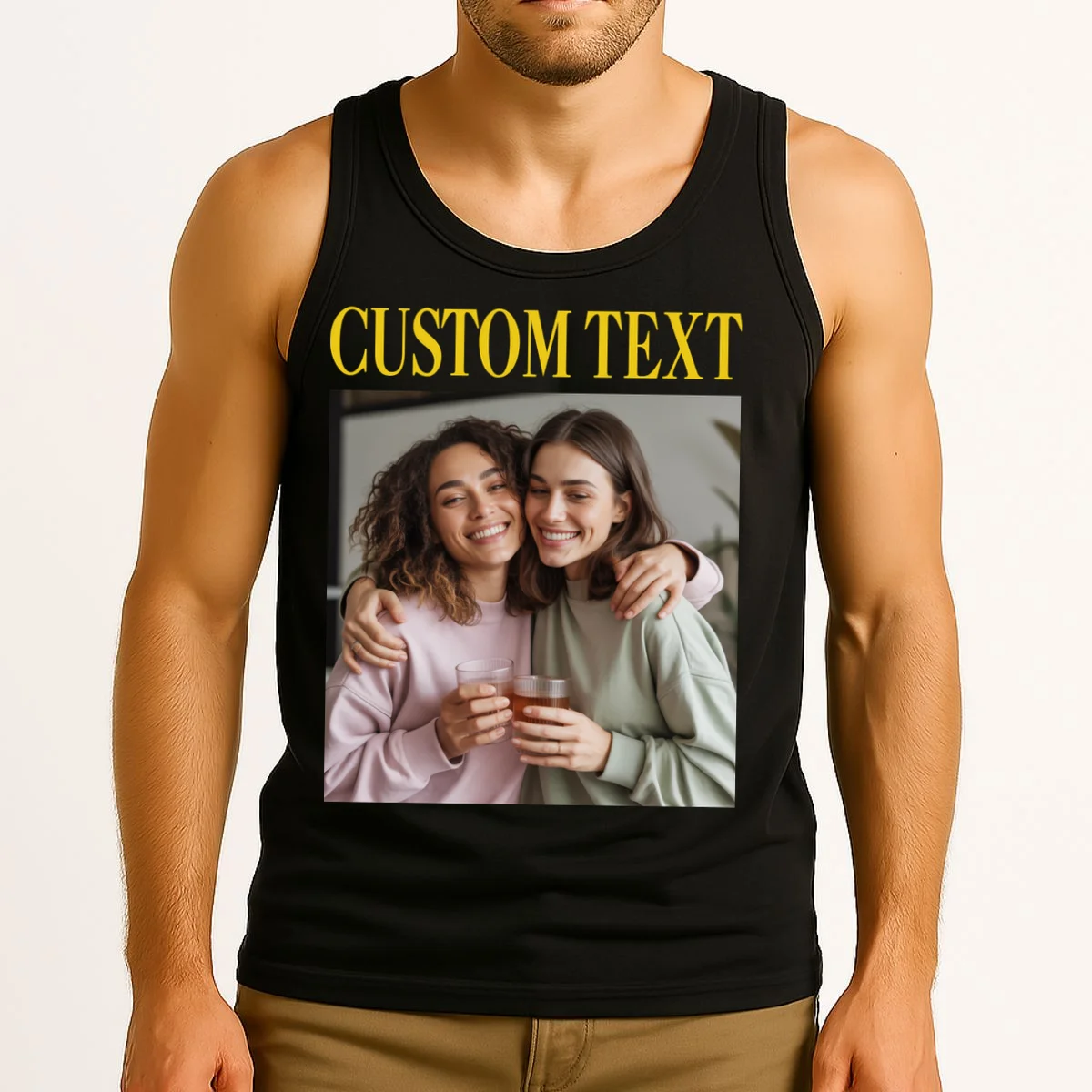 Custom Text And Image Cozy Personalized Tank Top - Front 2