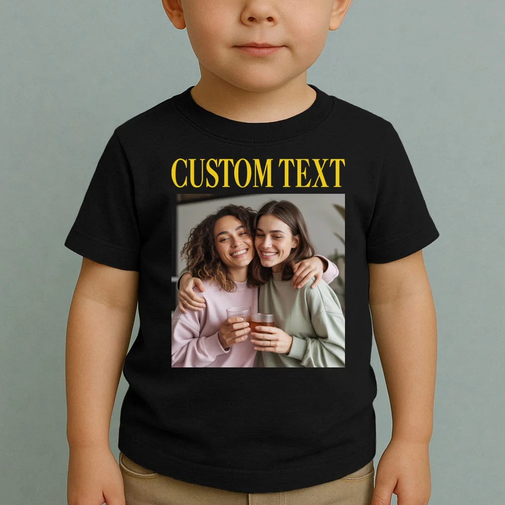 Custom Text And Image Cozy Personalized Toddler T-Shirt - Front 1