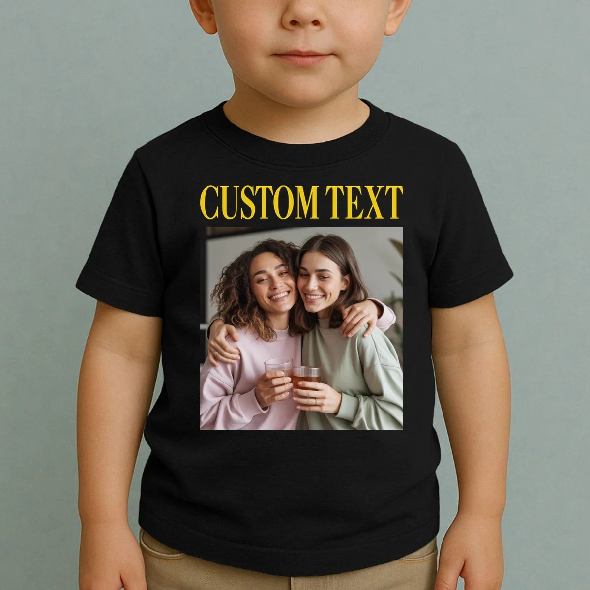 Custom Text And Image Cozy Personalized Toddler T-Shirt - Front 1