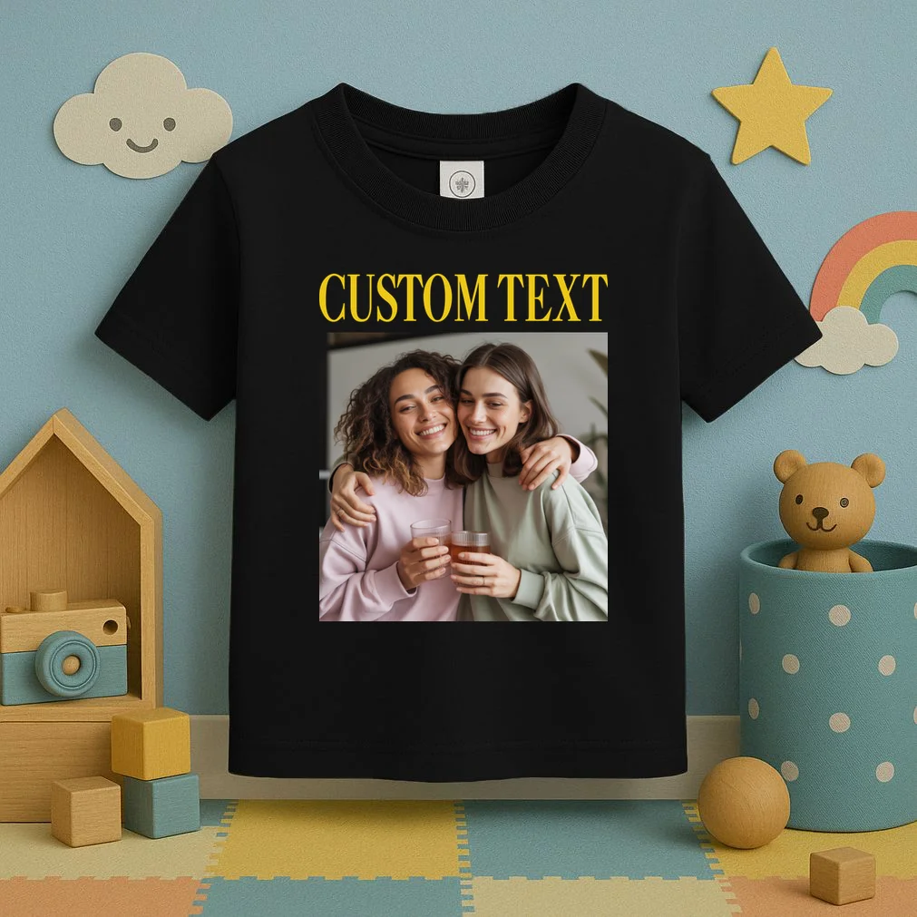Custom Text And Image Cozy Personalized Toddler T-Shirt - Front 2