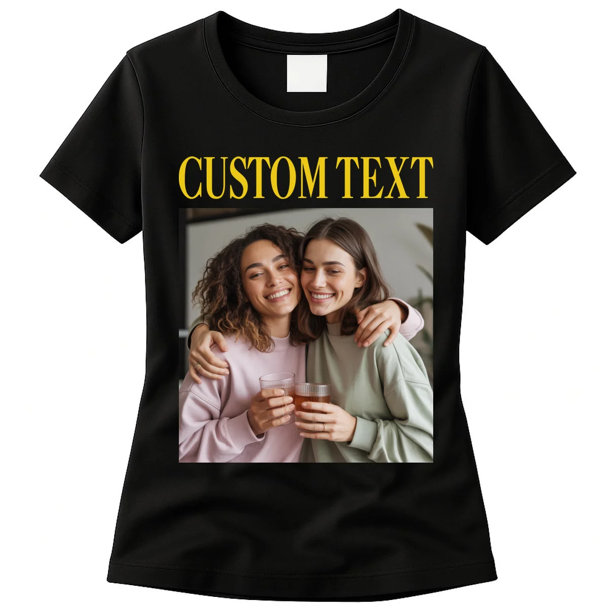 Custom Text And Image Cozy Personalized Women's T-Shirt - Front