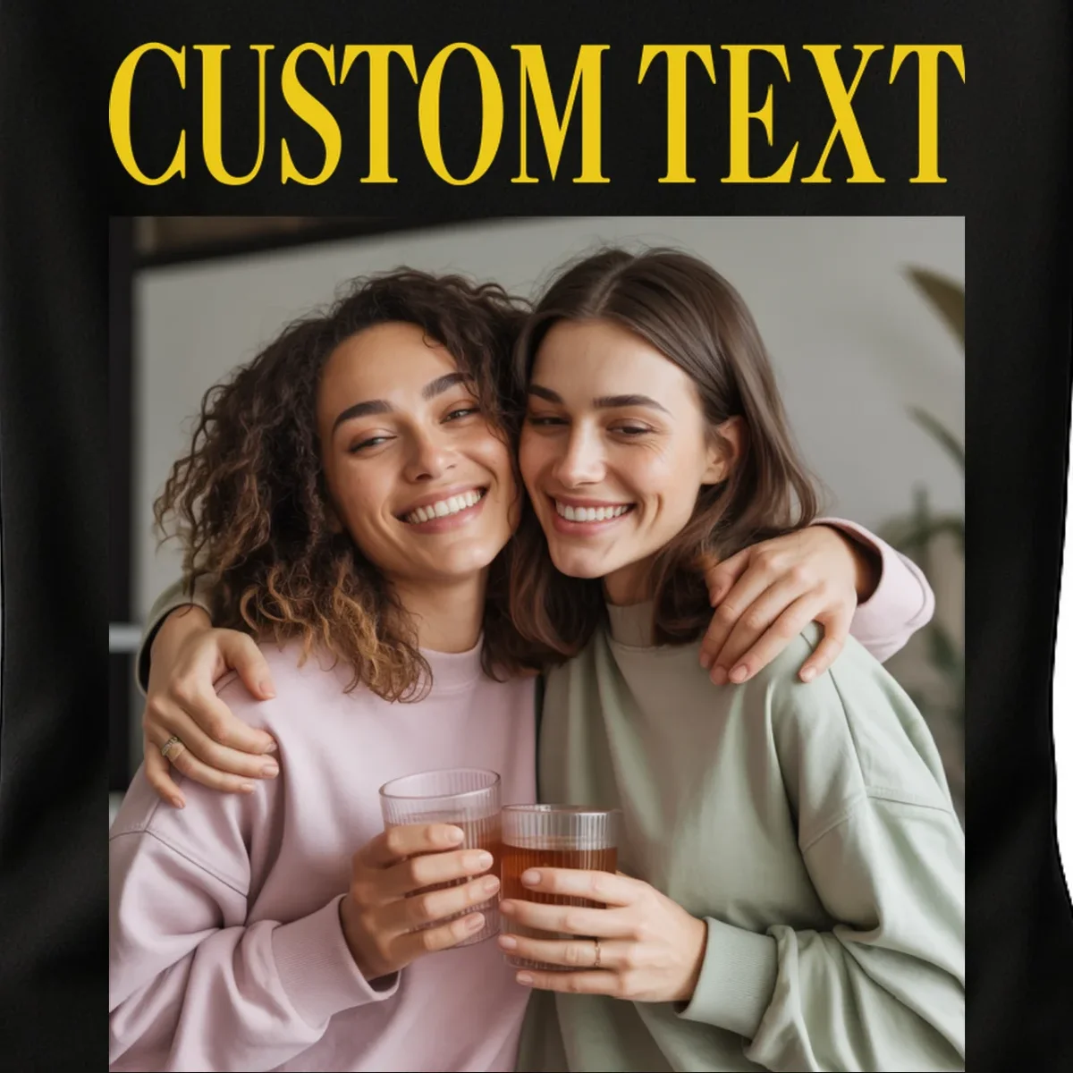 Custom Text And Image Cozy Personalized Women's T-Shirt - Front - Close-up