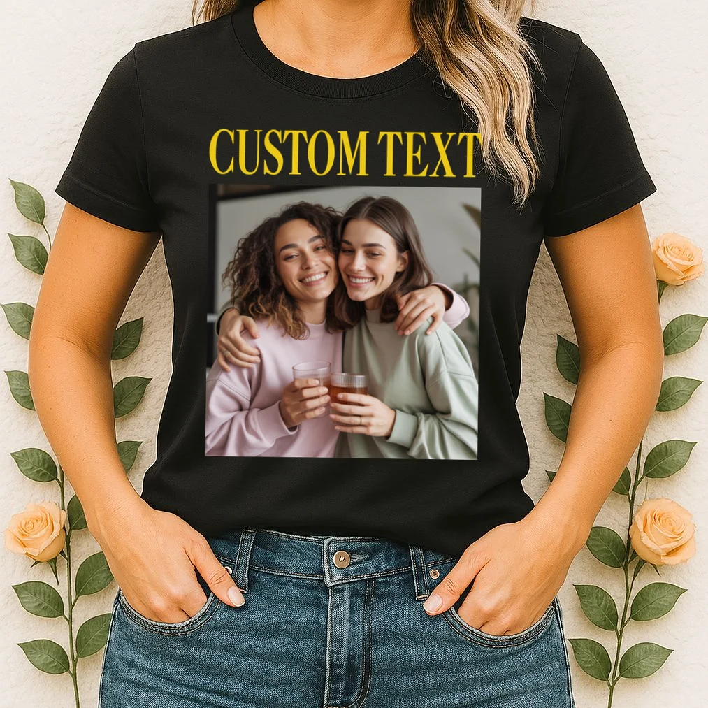 Custom Text And Image Cozy Personalized Women's T-Shirt - Front 1