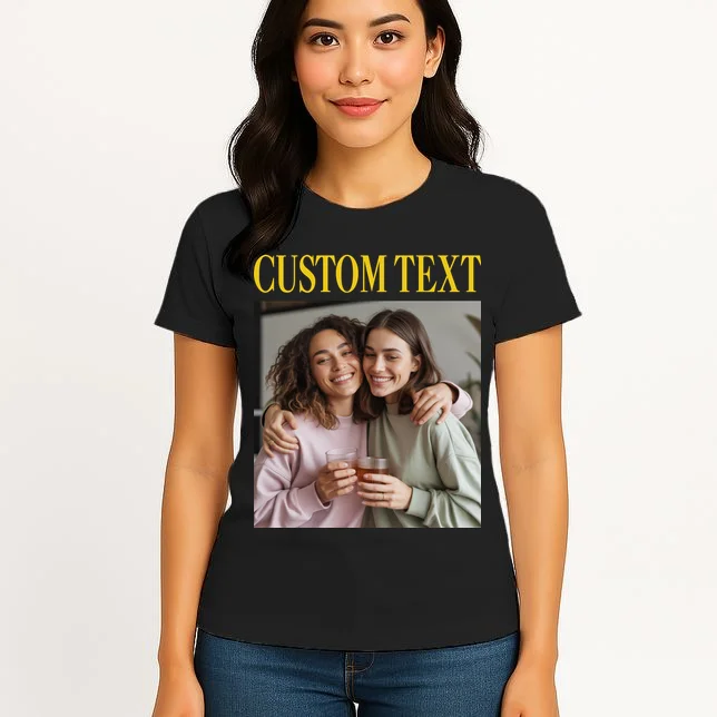 Custom Text And Image Cozy Personalized Women's T-Shirt - Front 3