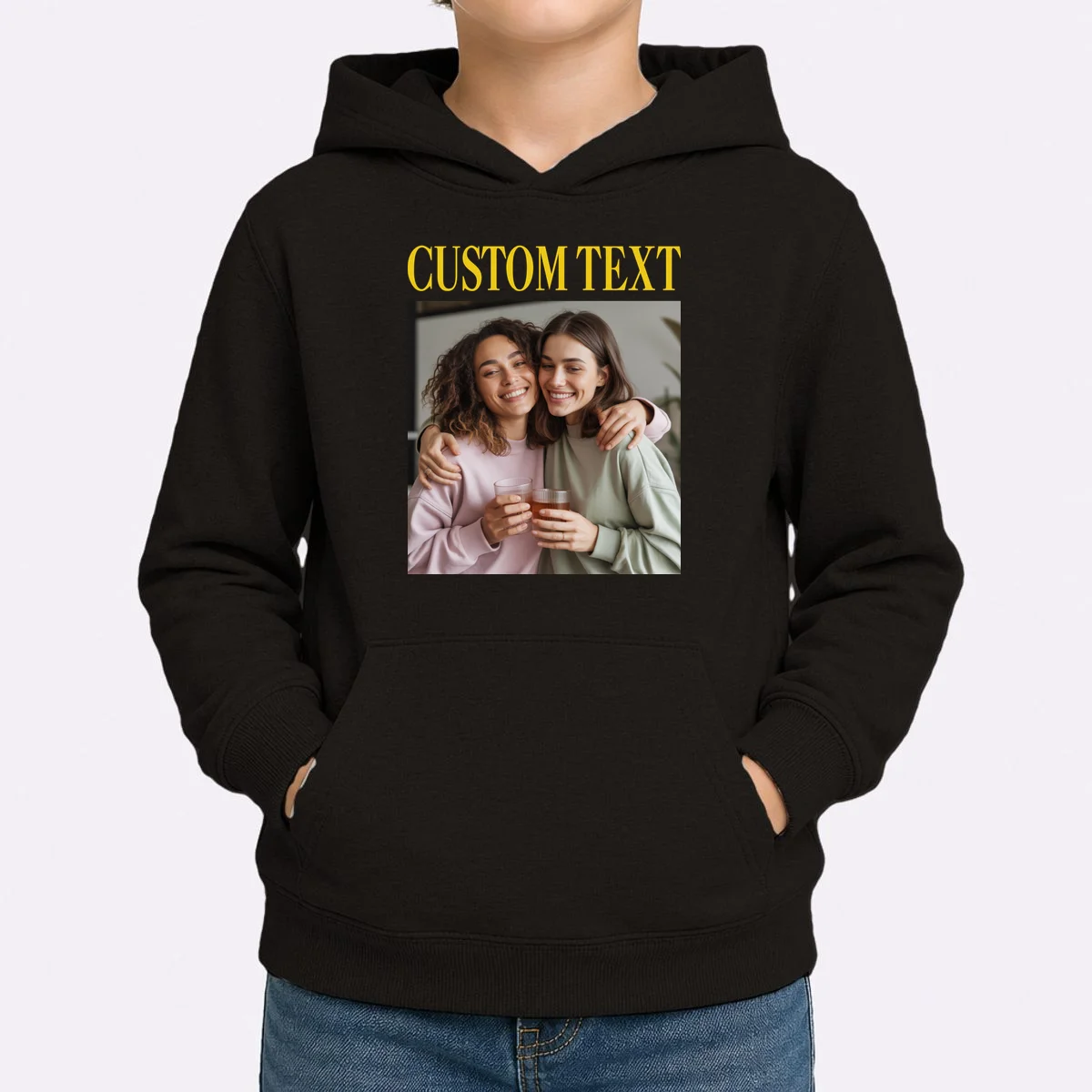 Custom Text And Image Cozy Personalized Kids Hoodie - Front 1