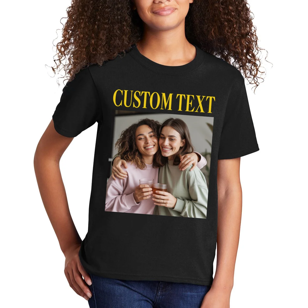 Custom Text And Image Cozy Personalized Kids T-Shirt - Front 1