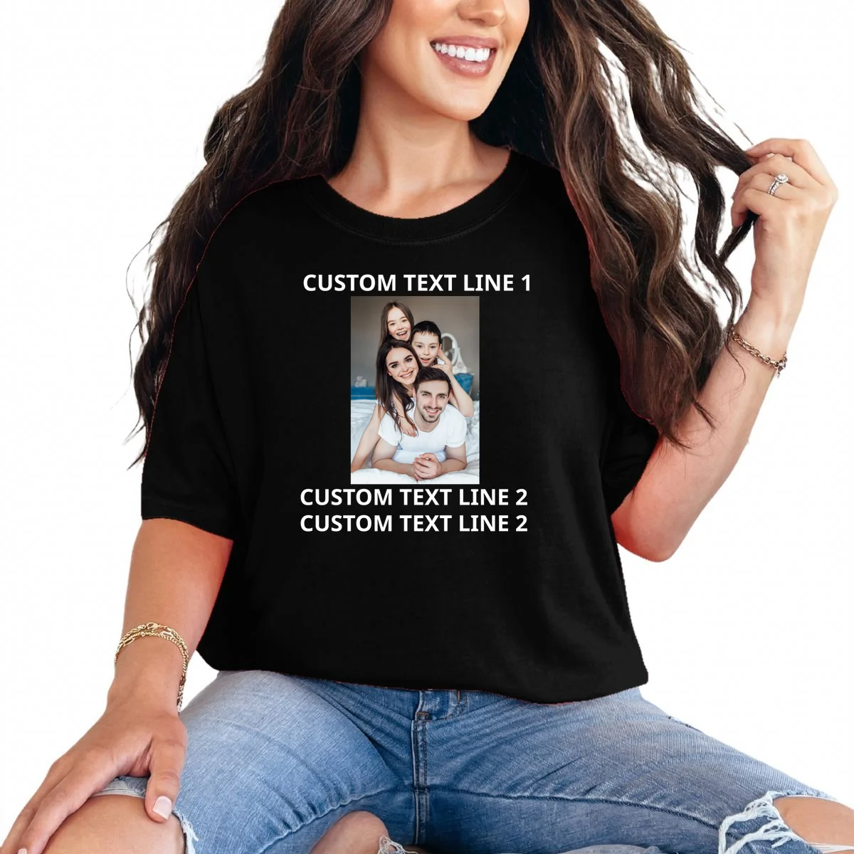 Custom Text And Photo Personalized T-Shirt - Front