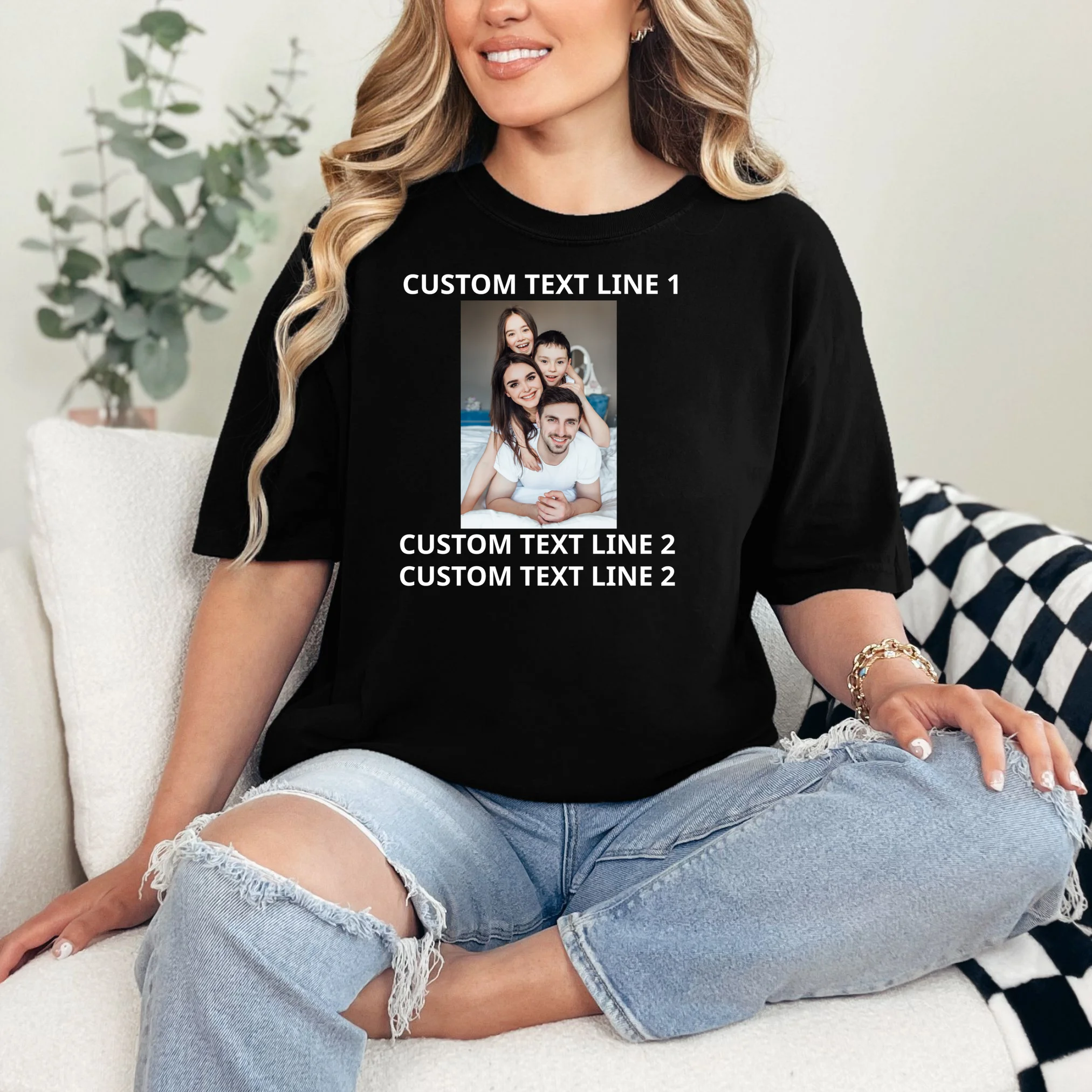 Custom Text And Photo Personalized T-Shirt - Front 1