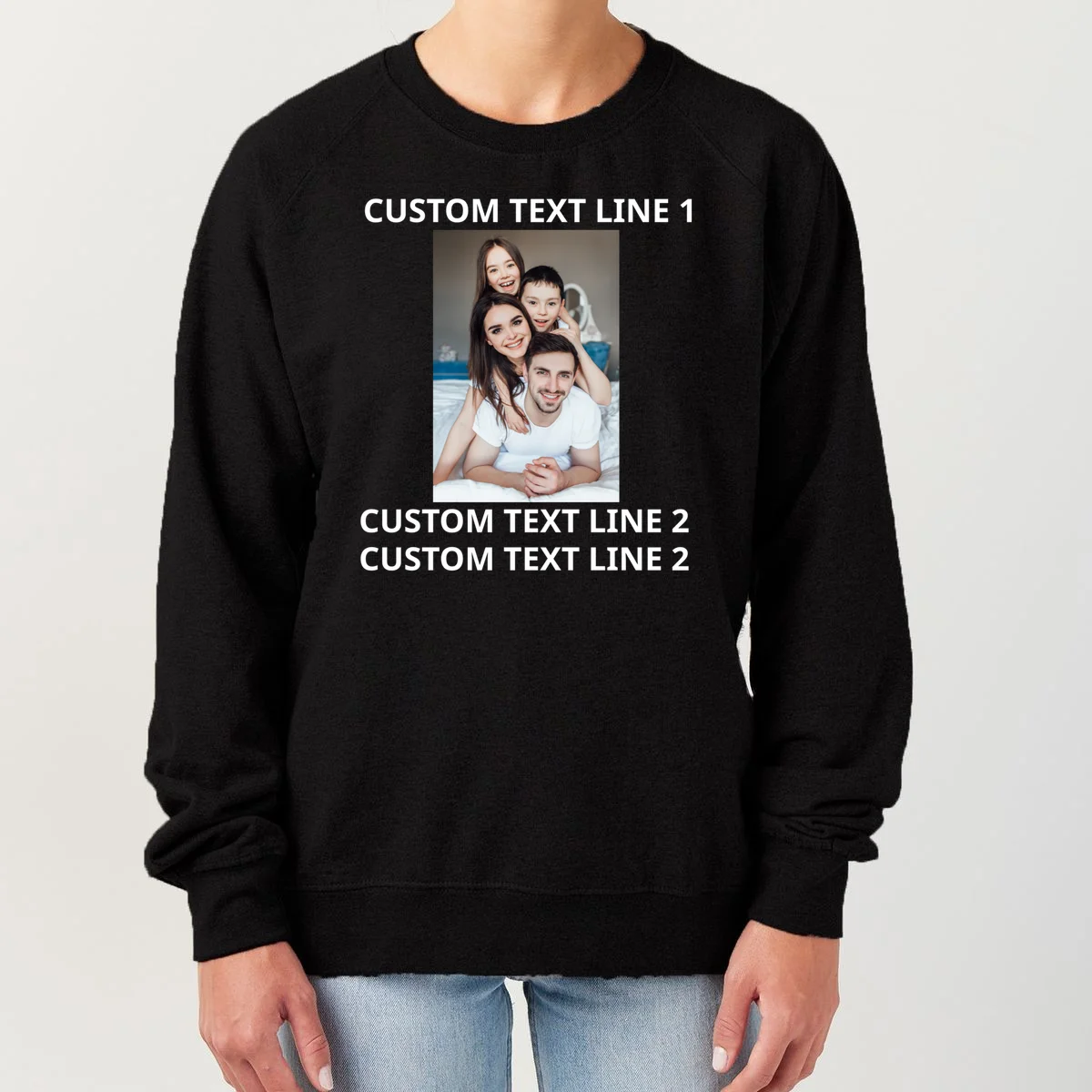 Custom Text And Photo Personalized Women's Sweatshirt - Front