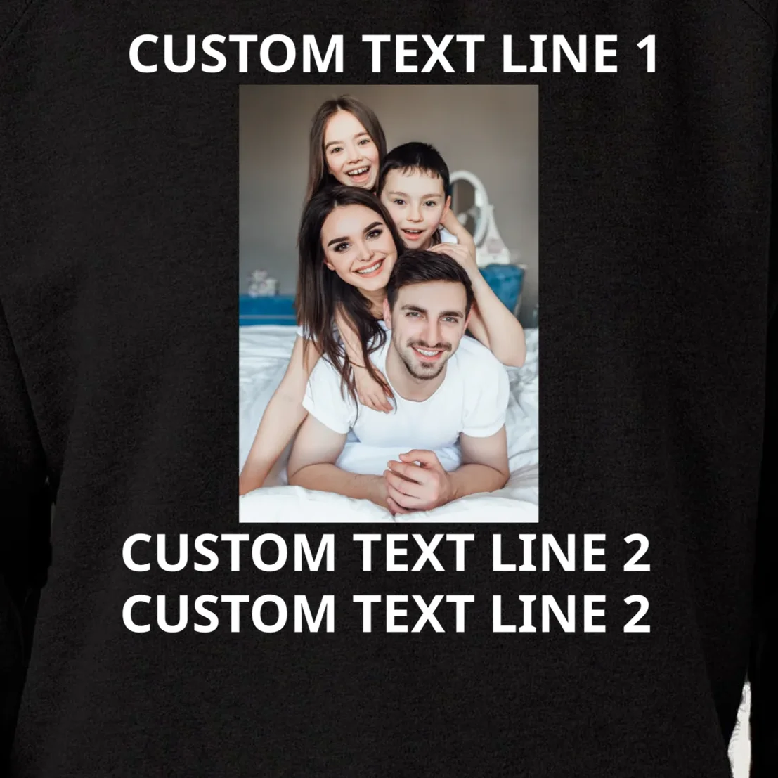 Custom Text And Photo Personalized Women's Sweatshirt - Front - Close-up