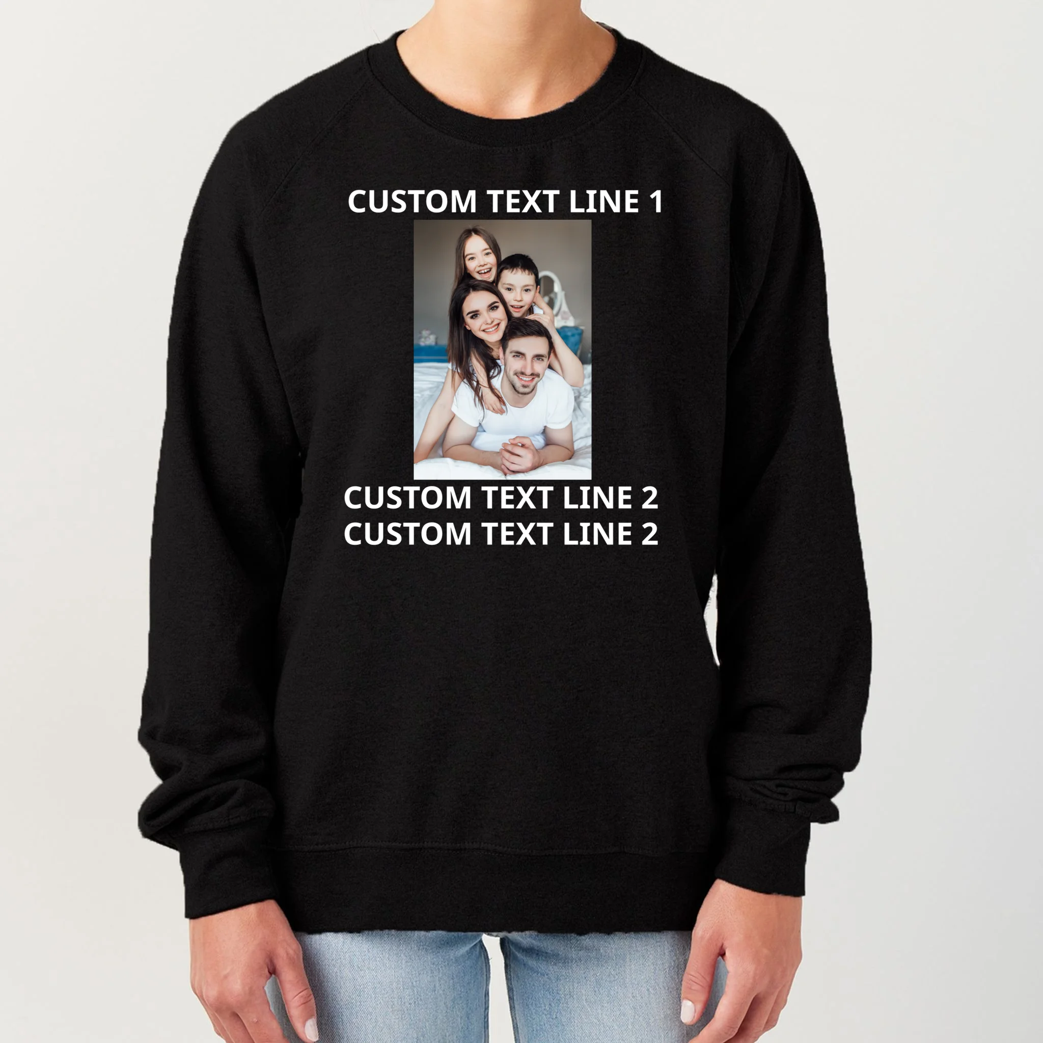 Custom Text And Photo Personalized Women's Sweatshirt - Front
