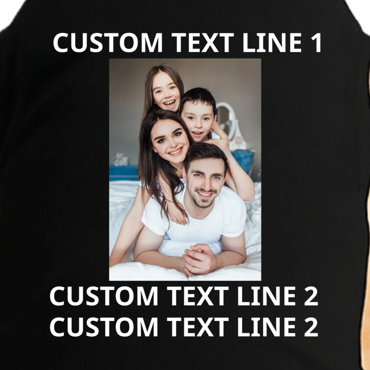 Custom Text And Photo Personalized Doggie Tank - Front - Close-up