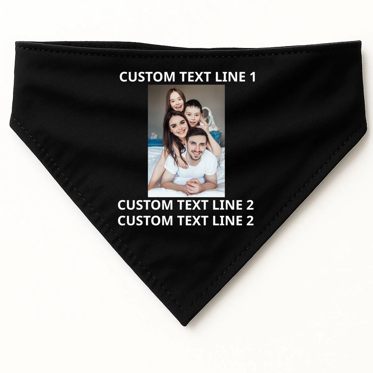 Custom Text And Photo Personalized Dog Bandana - Front