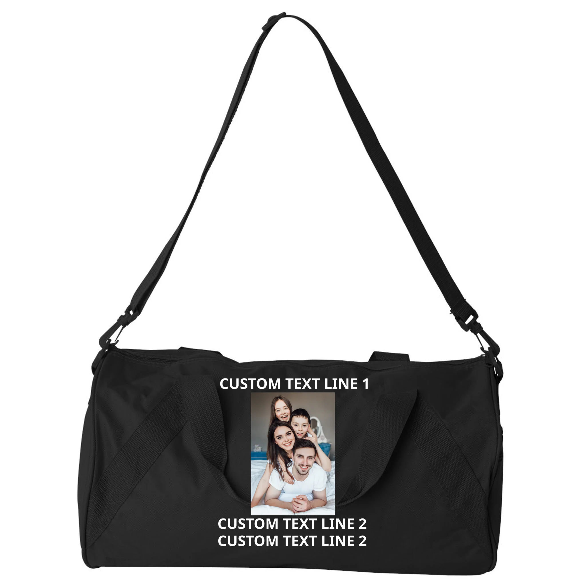 Custom Text And Photo Personalized Duffel Bag - Front