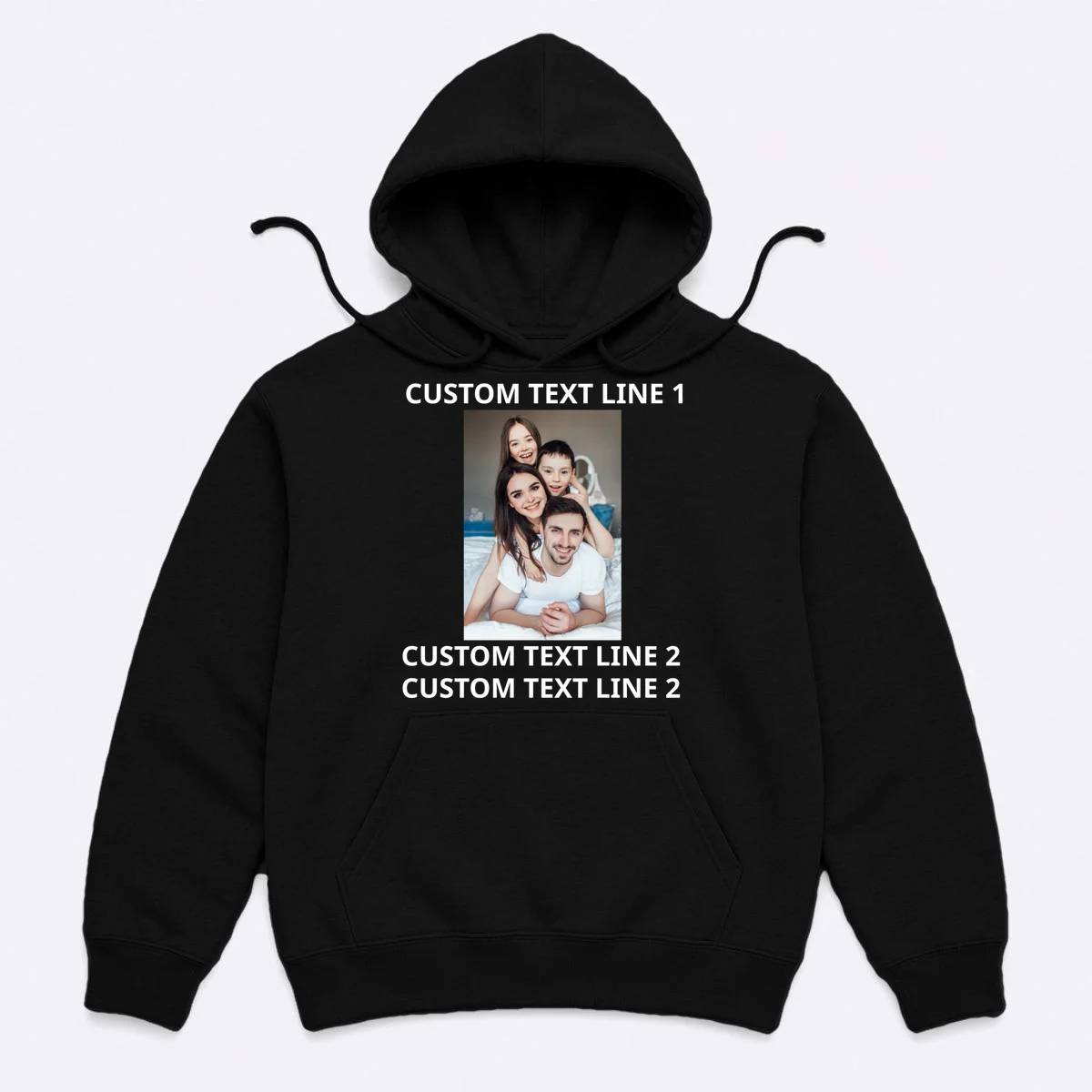 Custom Text And Photo Personalized Hoodie - Front