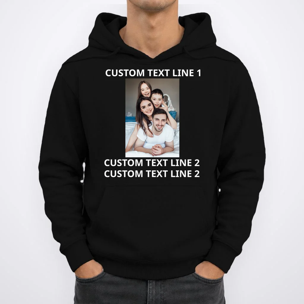 Custom Text And Photo Personalized Hoodie - Front 1