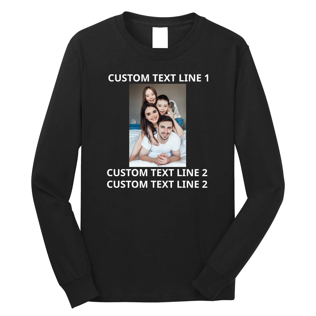Custom Text And Photo Personalized Long Sleeve Shirt - Front
