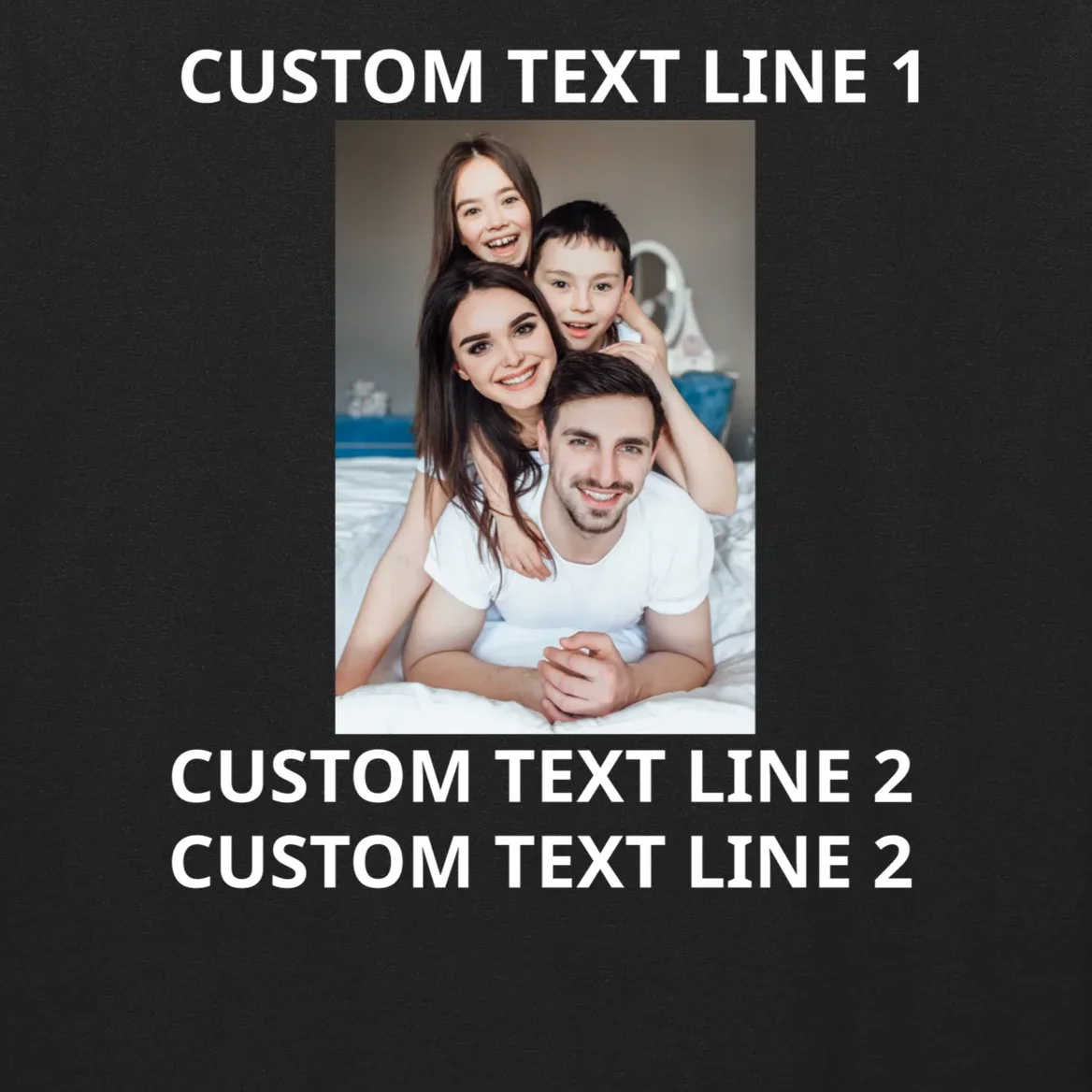 Custom Text And Photo Personalized Men's Long Sleeve Shirt - Front - Close-up