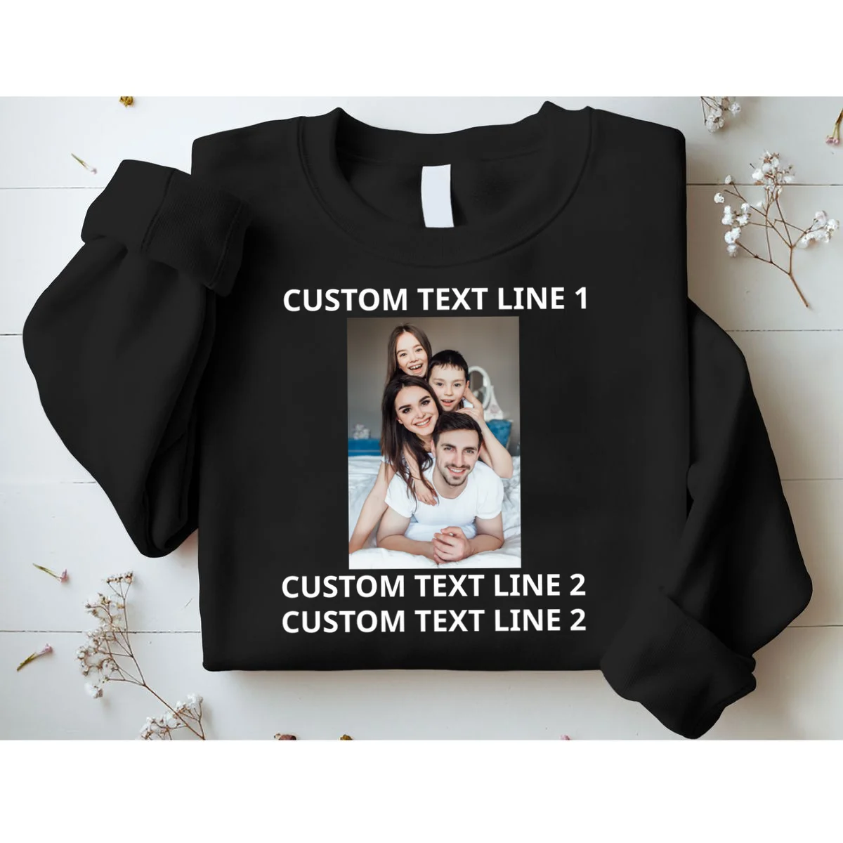 Custom Text And Photo Personalized Sweatshirt - Front 1