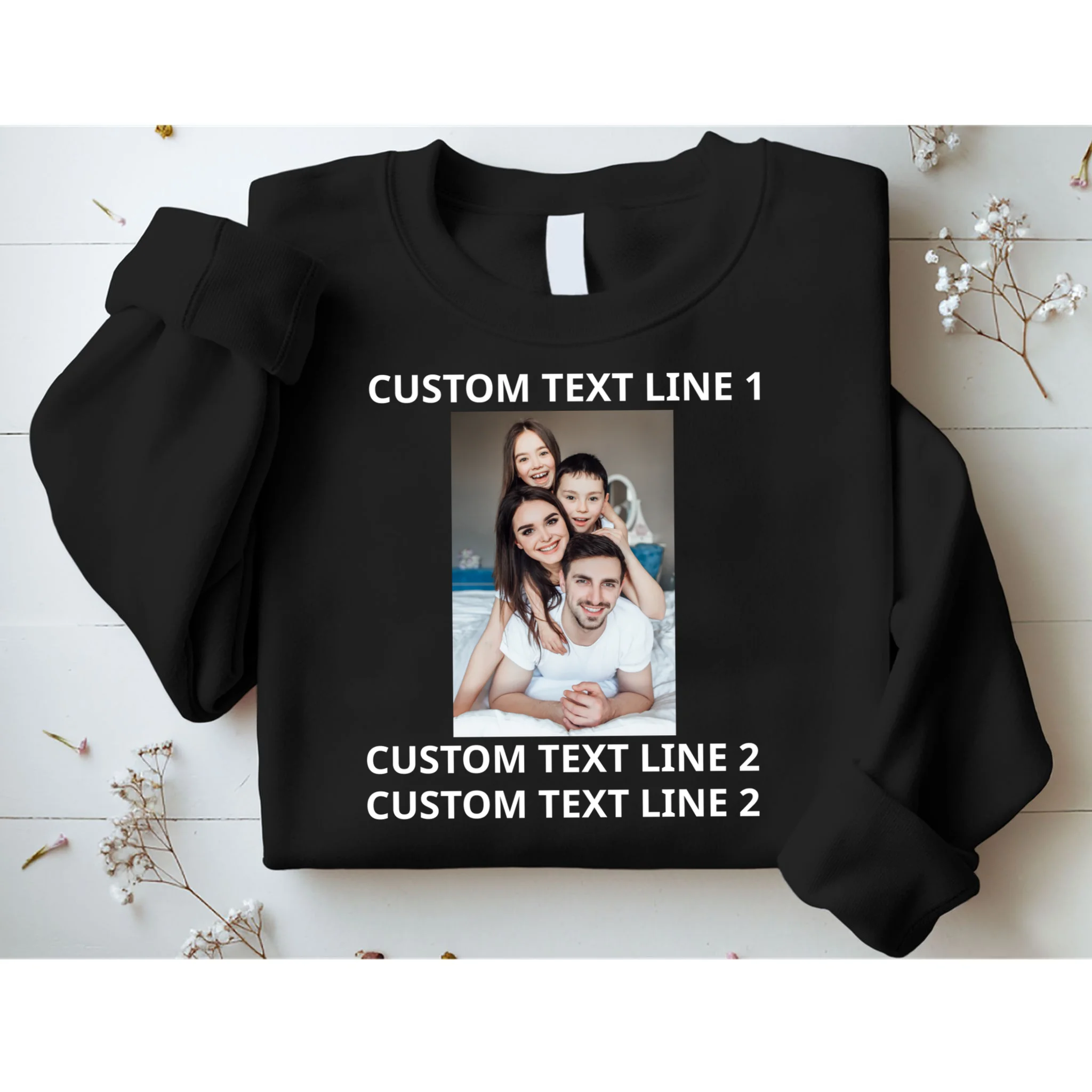 Custom Text And Photo Personalized Men's Sweatshirt - Front 1