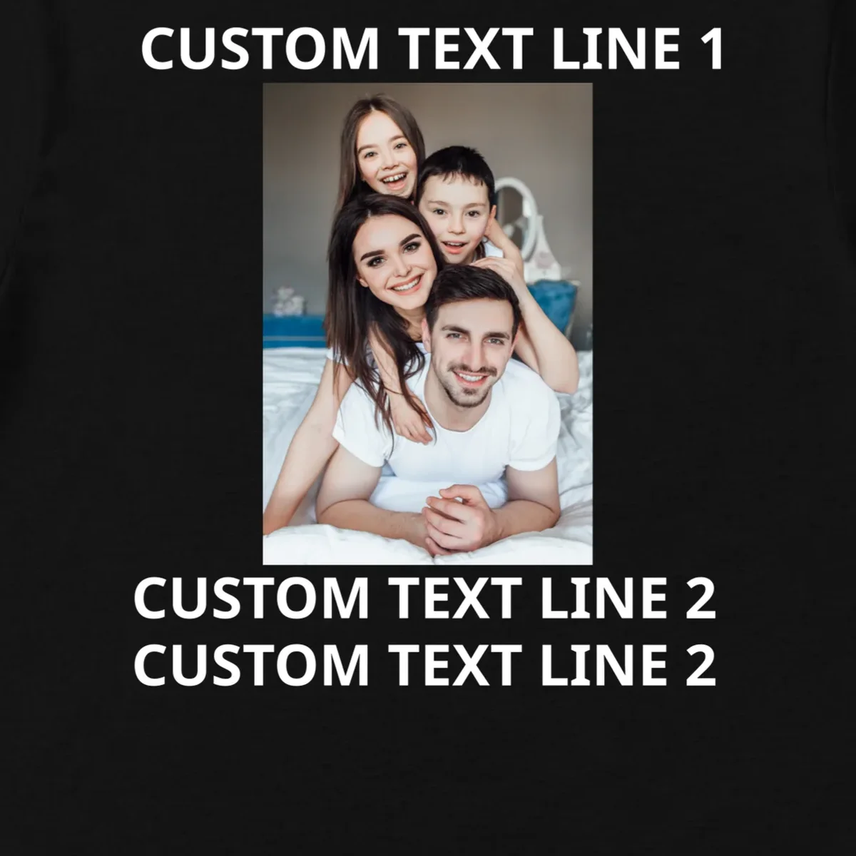 Custom Text And Photo Personalized Men's T-Shirt - Front - Close-up