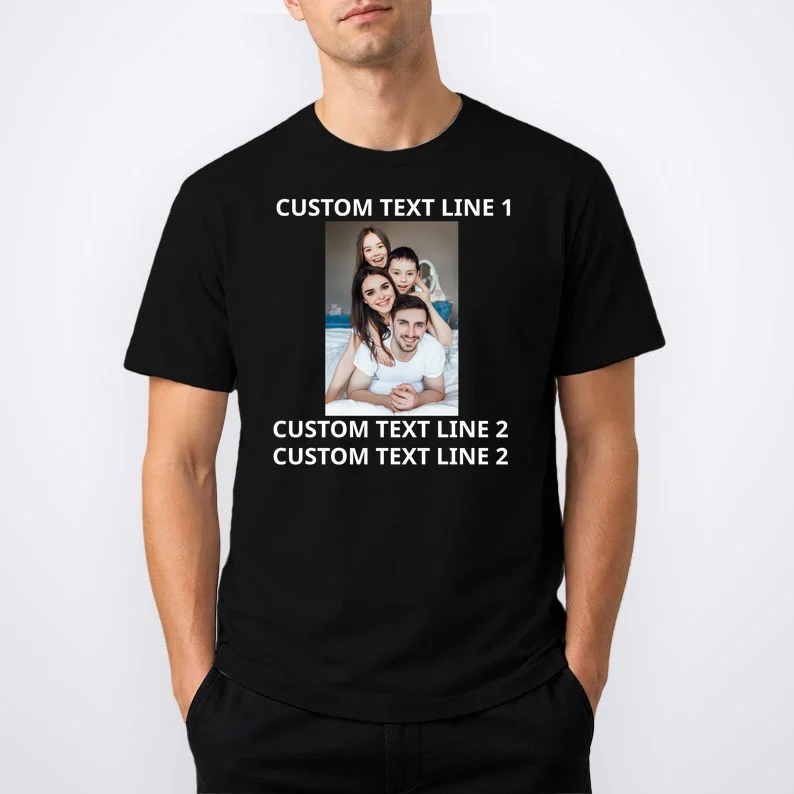 Custom Text And Photo Personalized T-Shirt - Front 1