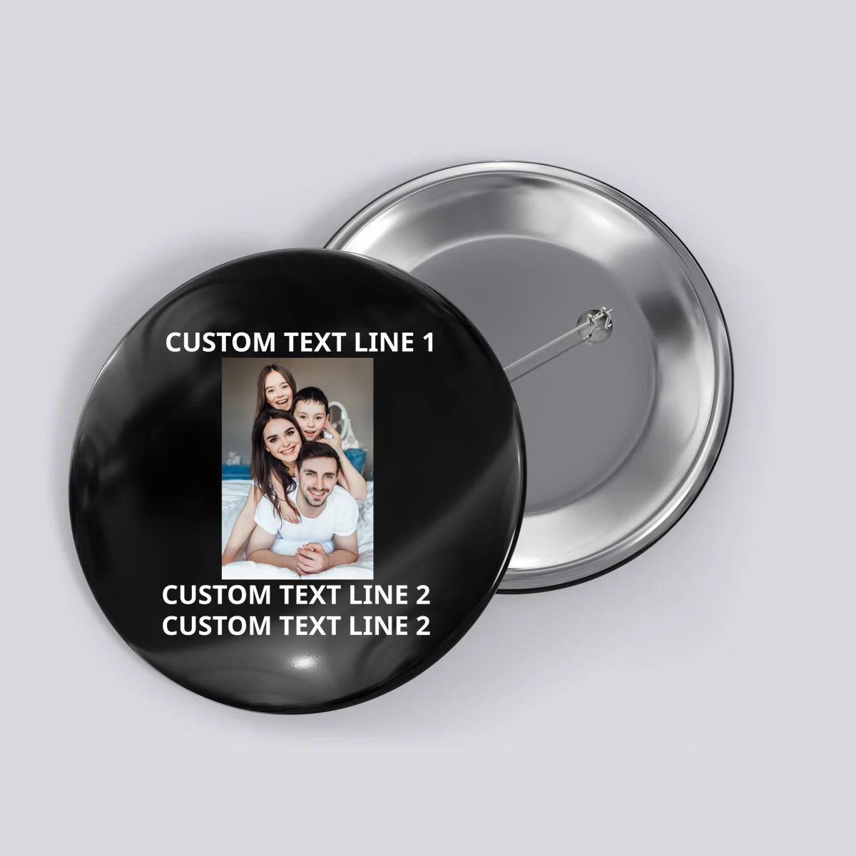 Custom Text And Photo Personalized Button - Front