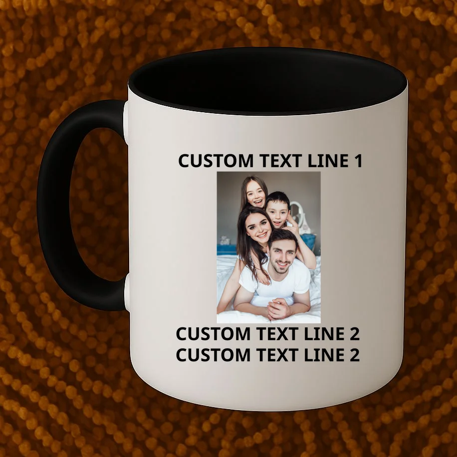 Custom Text And Photo Personalized Coffee Mug - Front 1