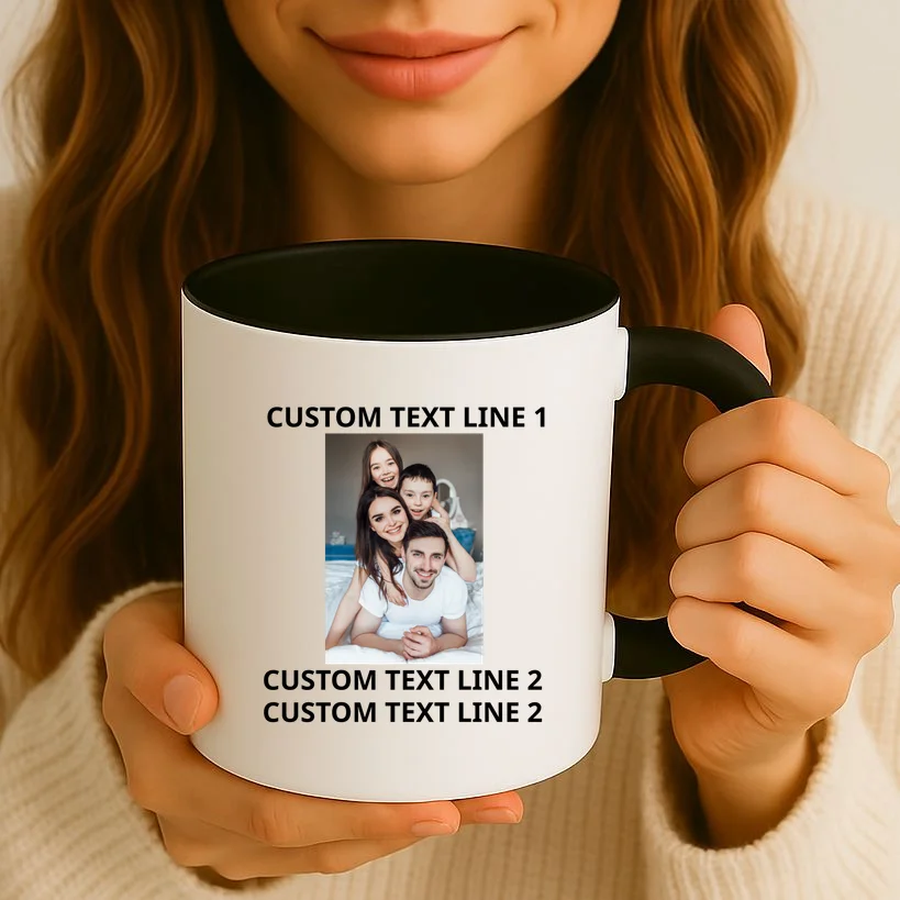 Custom Text And Photo Personalized Coffee Mug - Front 2