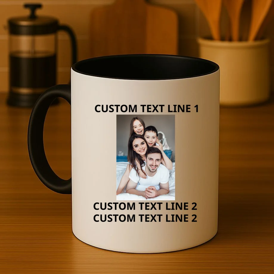 Custom Text And Photo Personalized Coffee Mug - Front 3