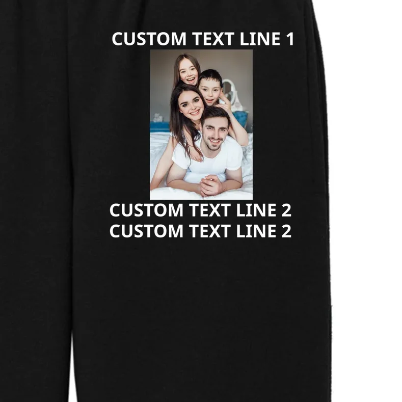 Custom Text And Photo Personalized Kids Fleece Sweatpants - Front - Close-up