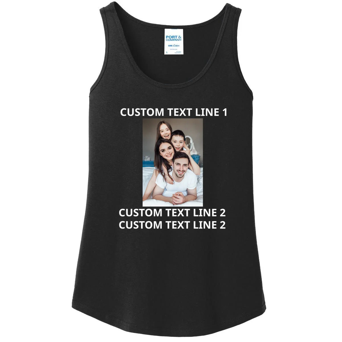 Custom Text And Photo Personalized Women's Tank Top - Front