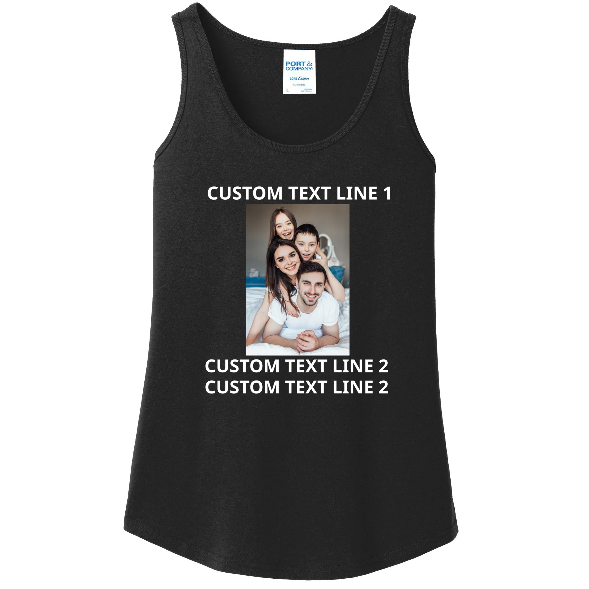 Custom Text And Photo Personalized Women's Tank Top - Front