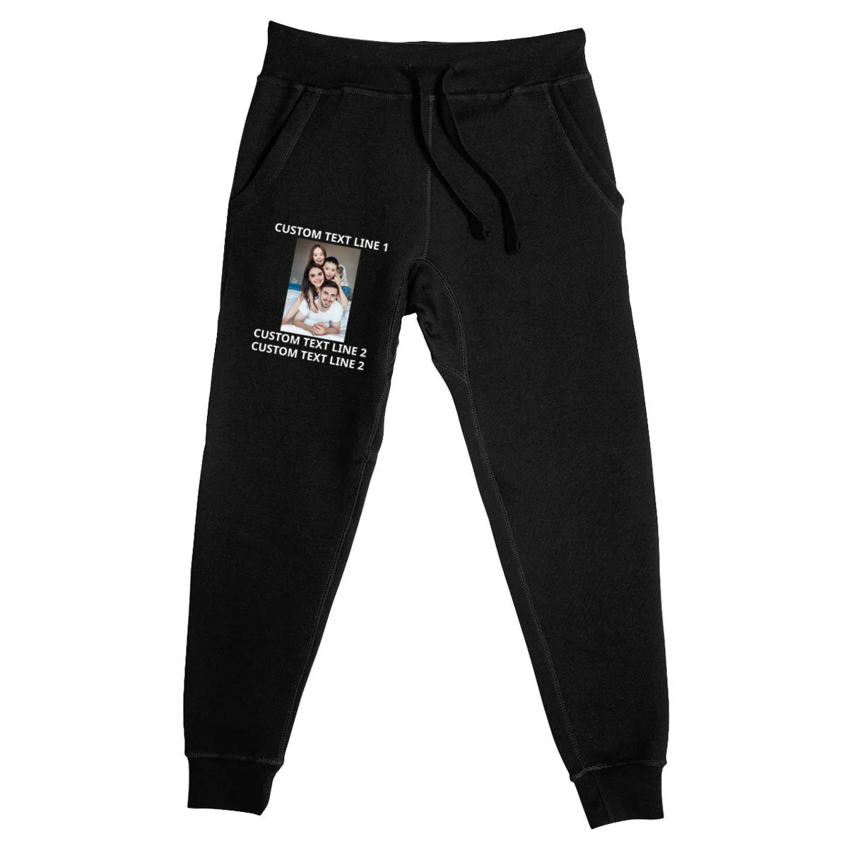 Custom Text And Photo Personalized Men's Sweatpants - Front