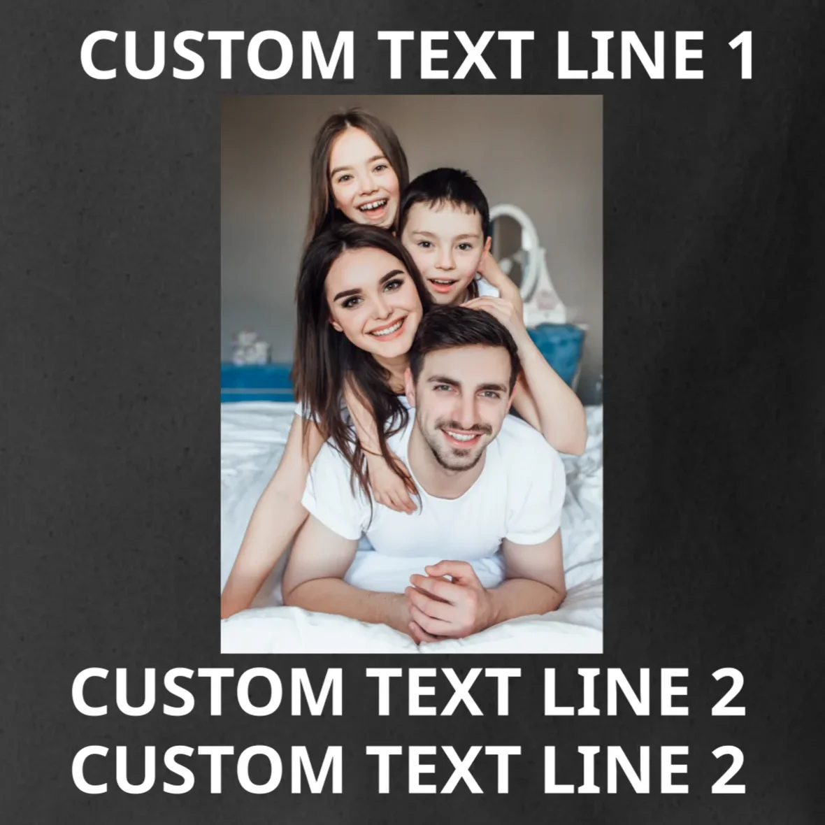 Custom Text And Photo Personalized Tote Bag - Front - Close-up