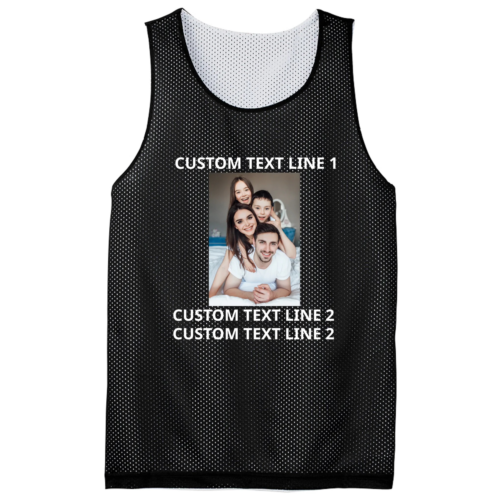 Custom Text And Photo Personalized Men's Basketball Jersey - Front