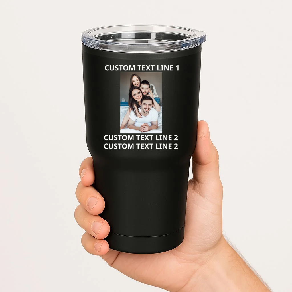 Custom Text And Photo Personalized 20oz Tumbler - Front 1