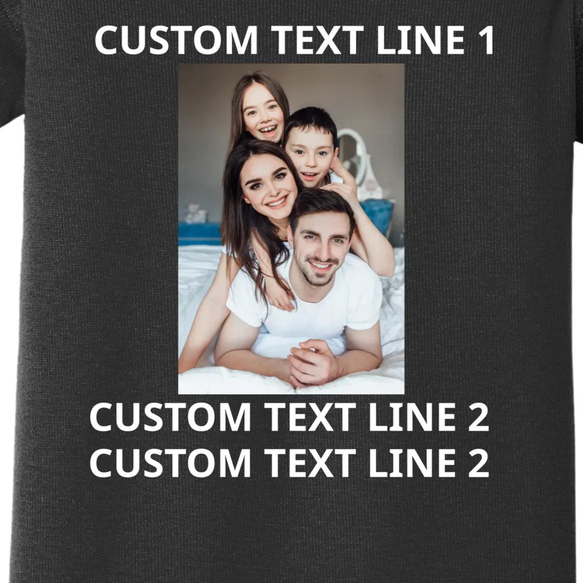 Custom Text And Photo Personalized Baby Bodysuit - Front - Close-up