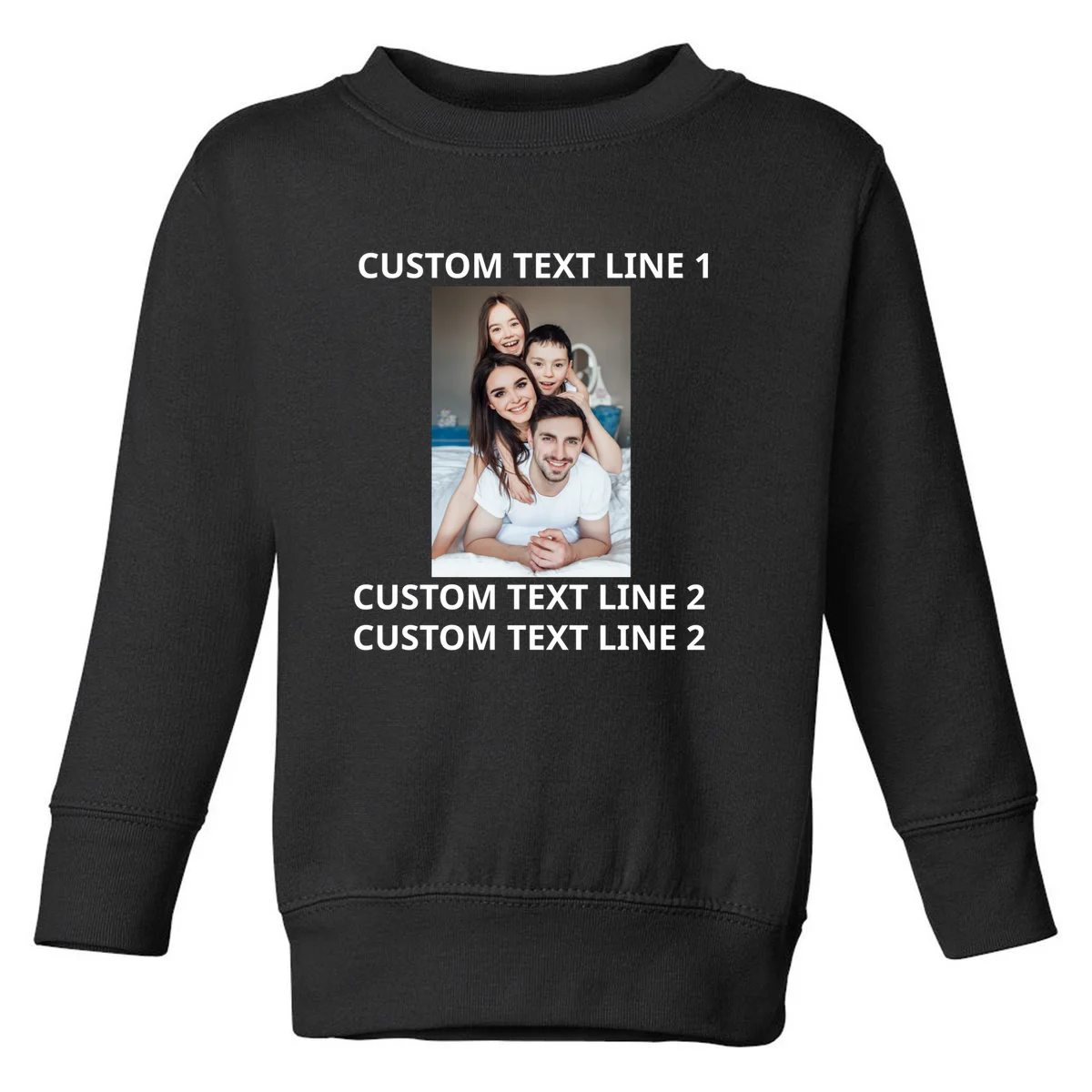Custom Text And Photo Personalized Toddler Sweatshirt - Front