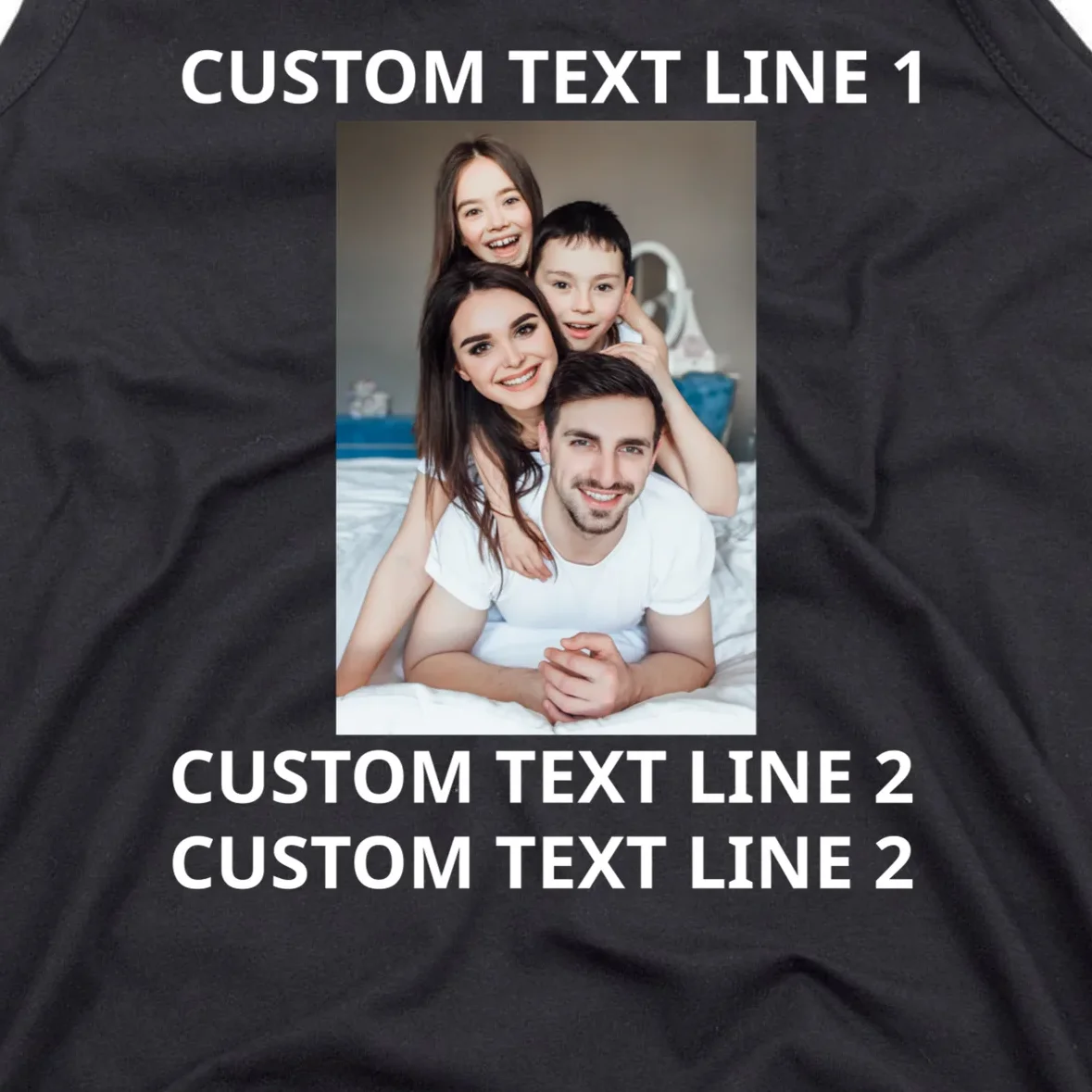 Custom Text And Photo Personalized Men's Tank Top - Front - Close-up